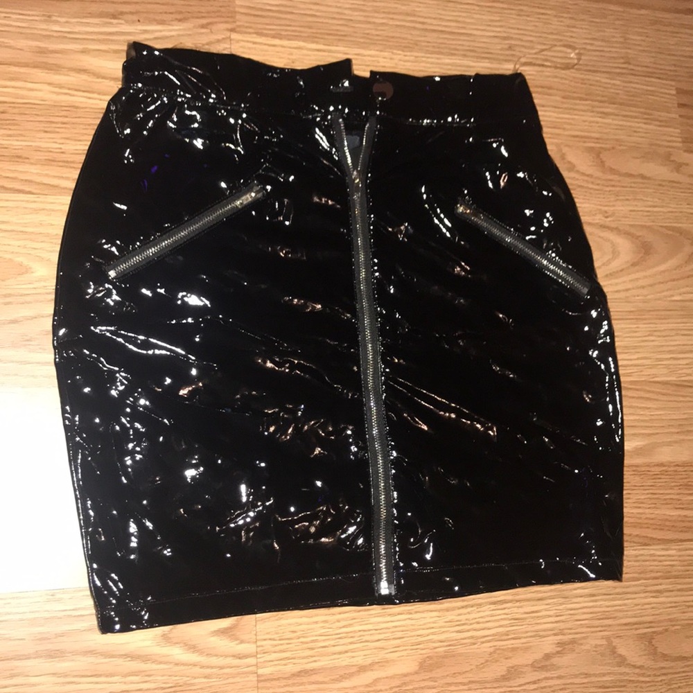 Latex mini skirt
